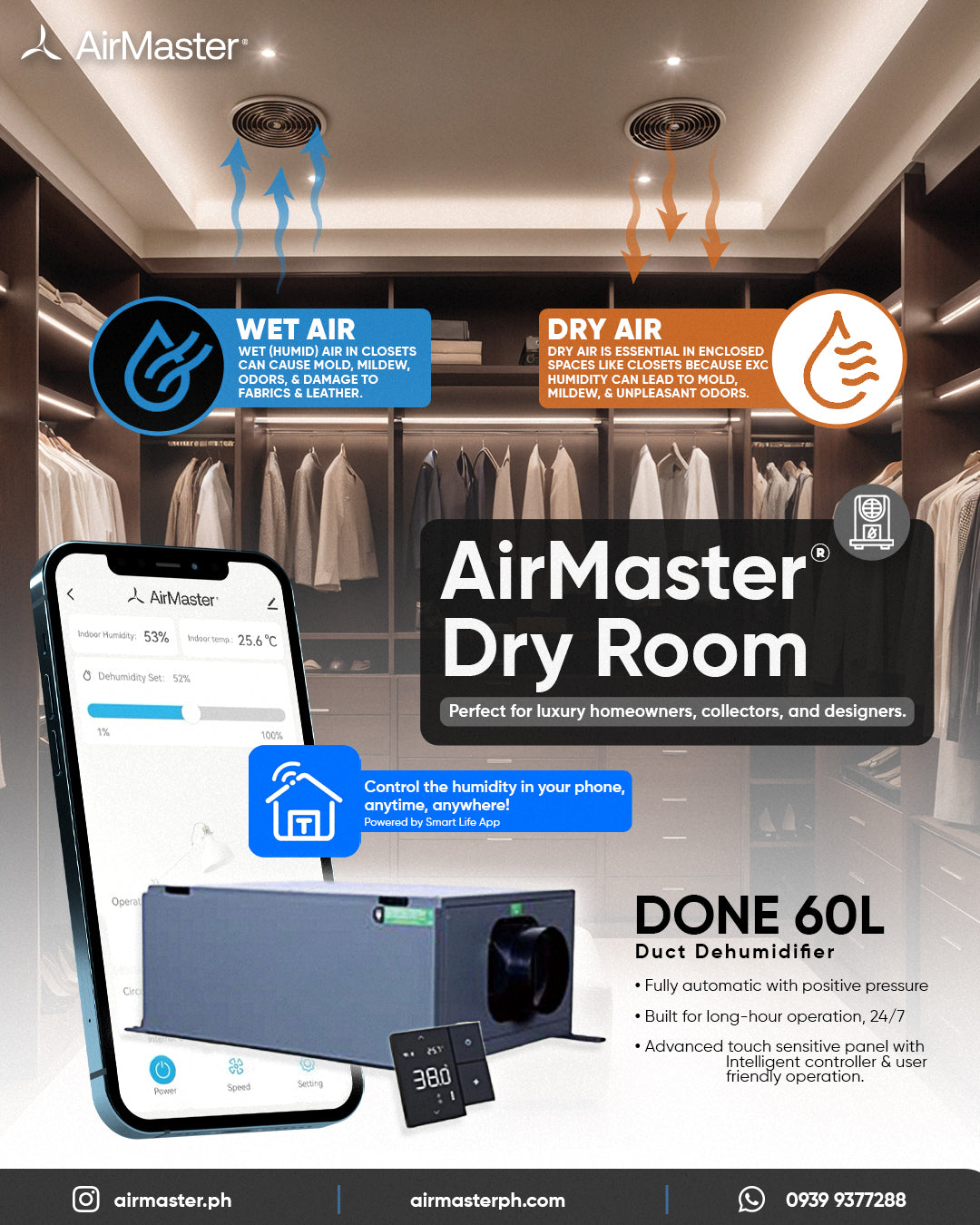 Dehumidifier 60L Ceiling Type DONE