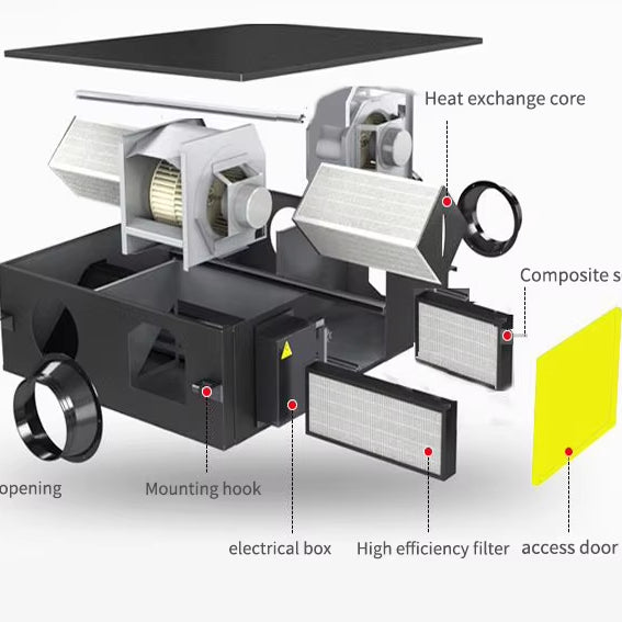 Air Master HRV ERV Fresh Air Ventilation System Recuperator HVAC Ventilation System with Heat Recovery