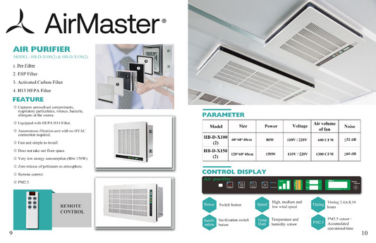 Air Master Ceiling Air Purifier 7 Stages MERV 14